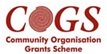 This is the COGS logo. COGS is the Community Organisation Grants Scheme.