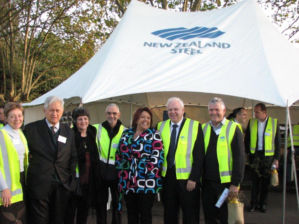 Te Whangai Trustees with Minister Bennett at the NZ Steel sponsored nursery opening.