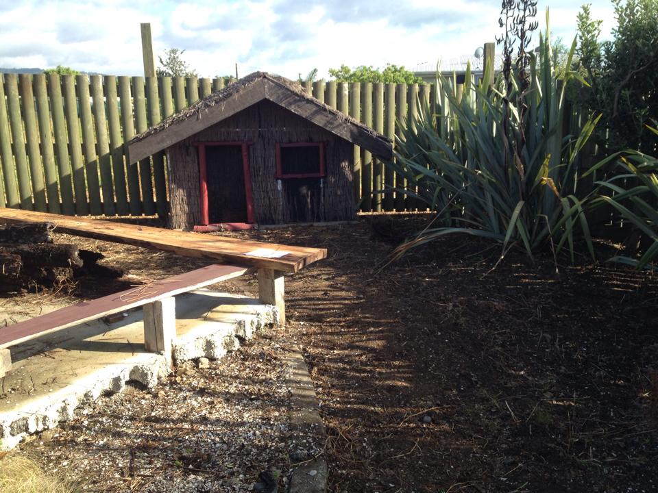 An image of Te Whangai Trust reconstructing the grounds at Wharekawa Marae in Kaiaua.